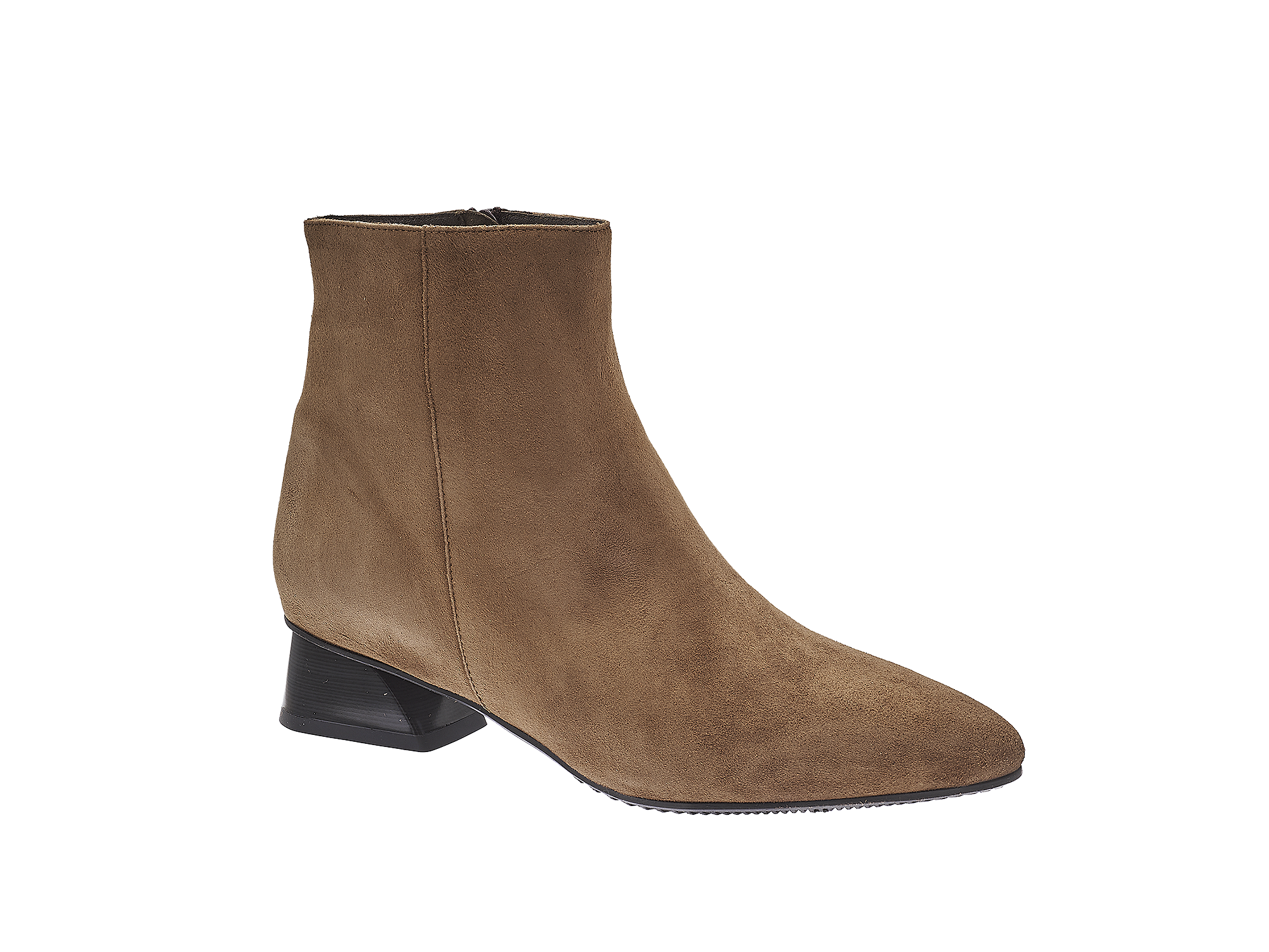 Braunfarbene spitze Stiefelette