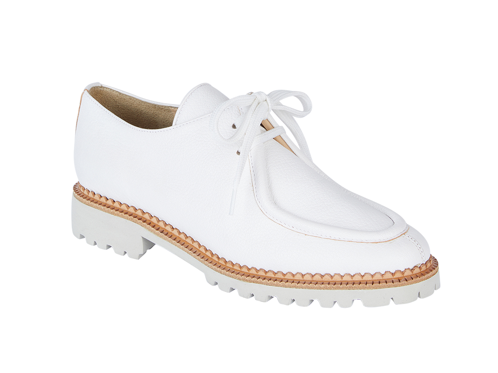 Light lace-up loafer in white