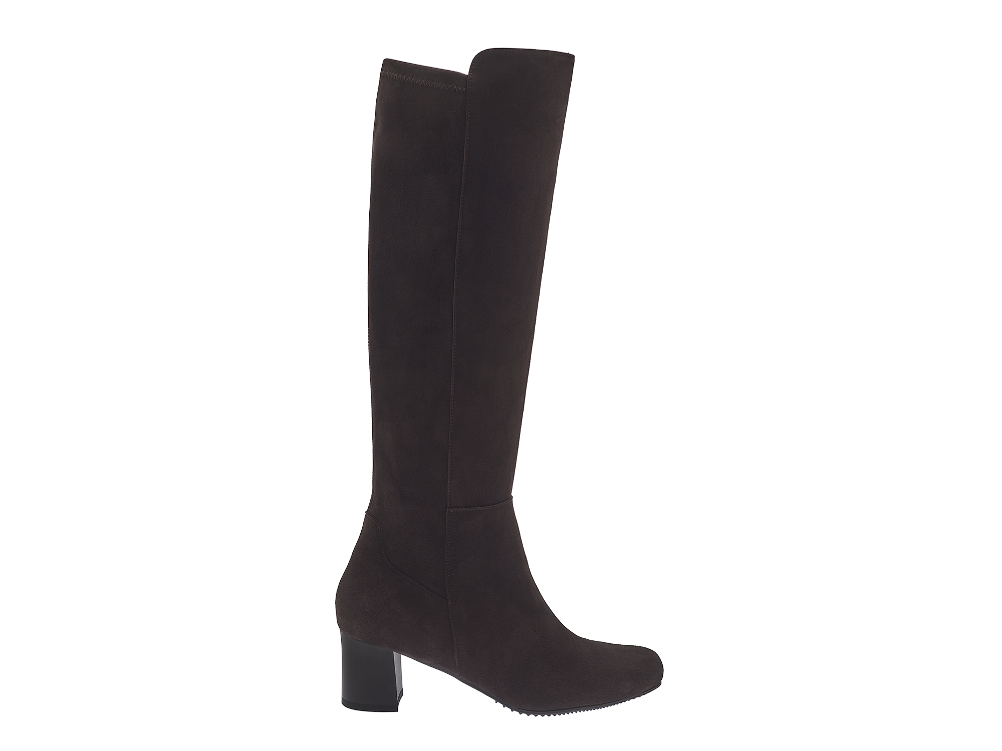 Brauner Stiefel mit Stretch-Leder