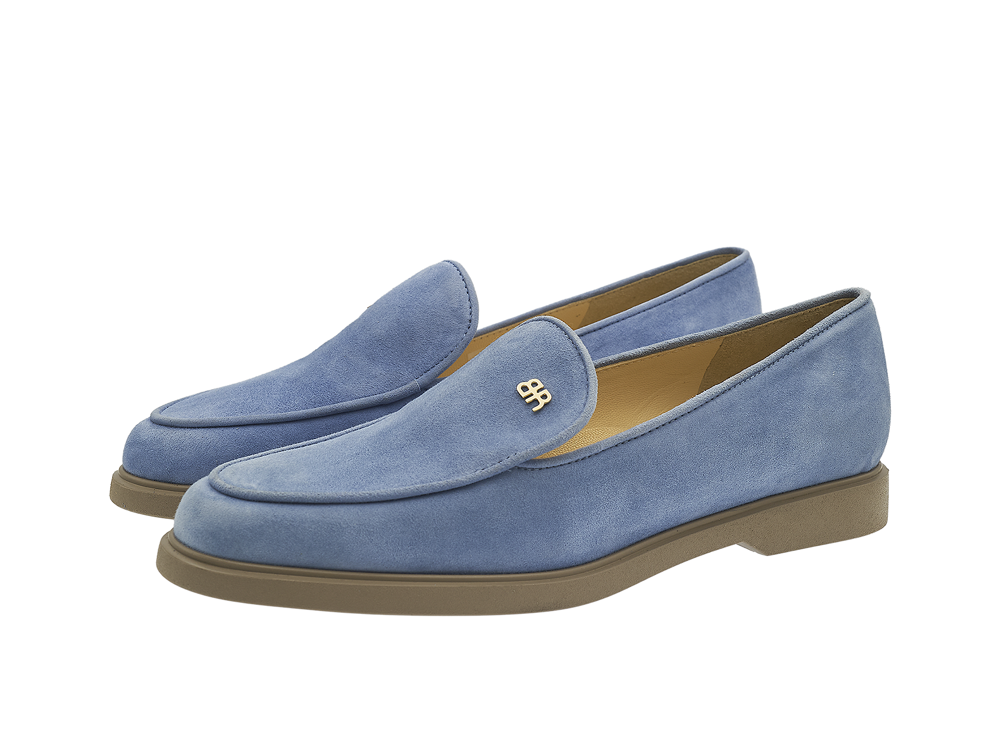 Loafer in hellblauem Wildleder