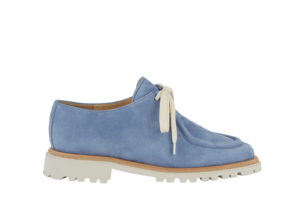 Featherweight lace-up in light blue suede