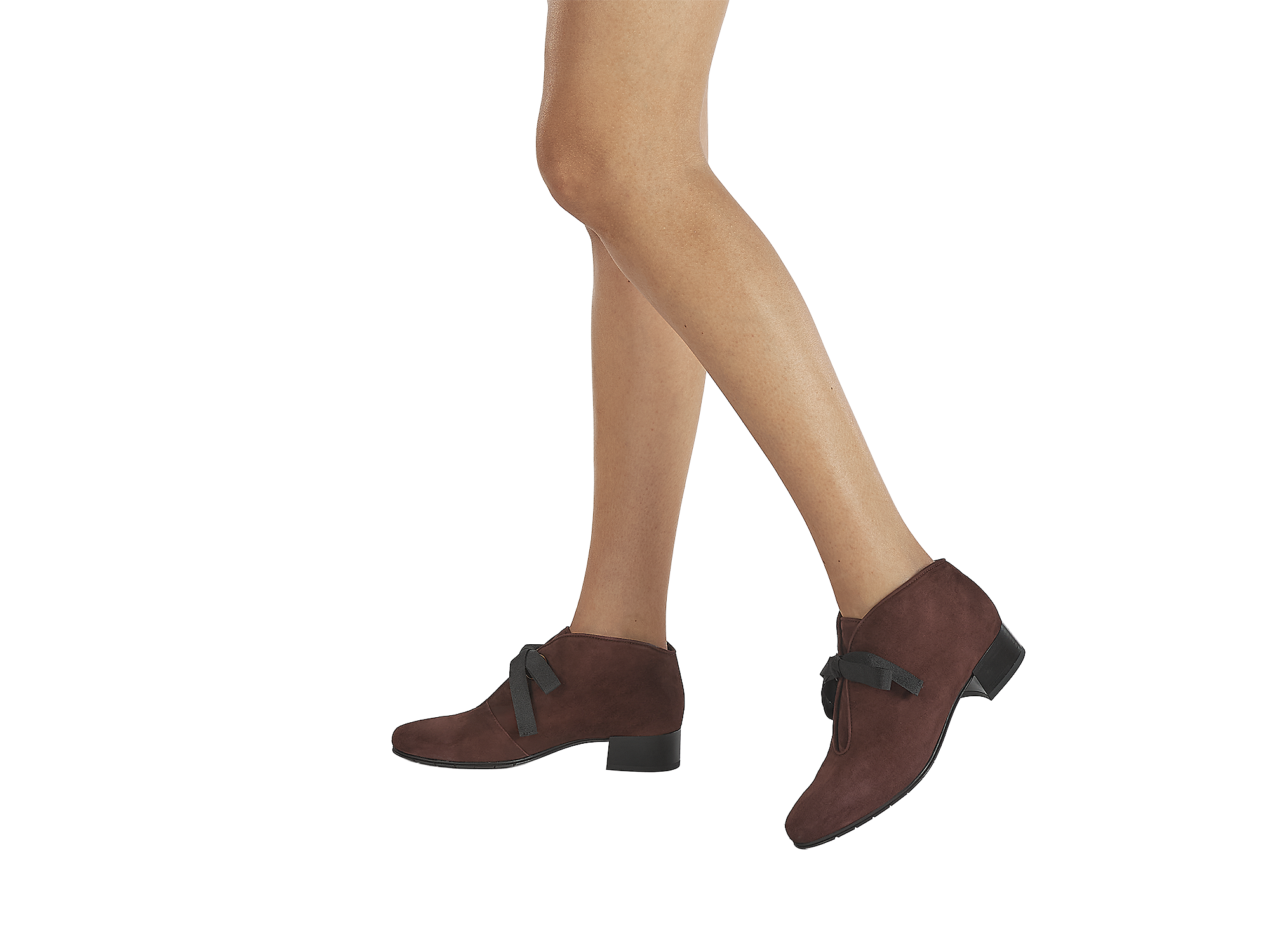 Schnürstiefelette mit Ripsband in bordo
