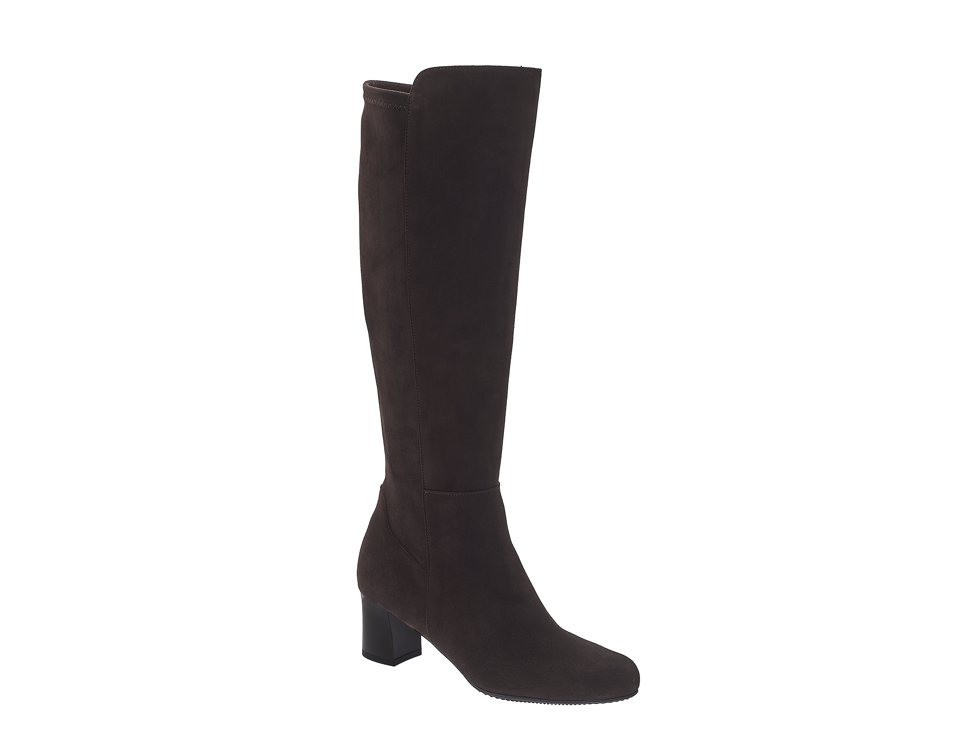 Brauner Stiefel mit Stretch-Leder