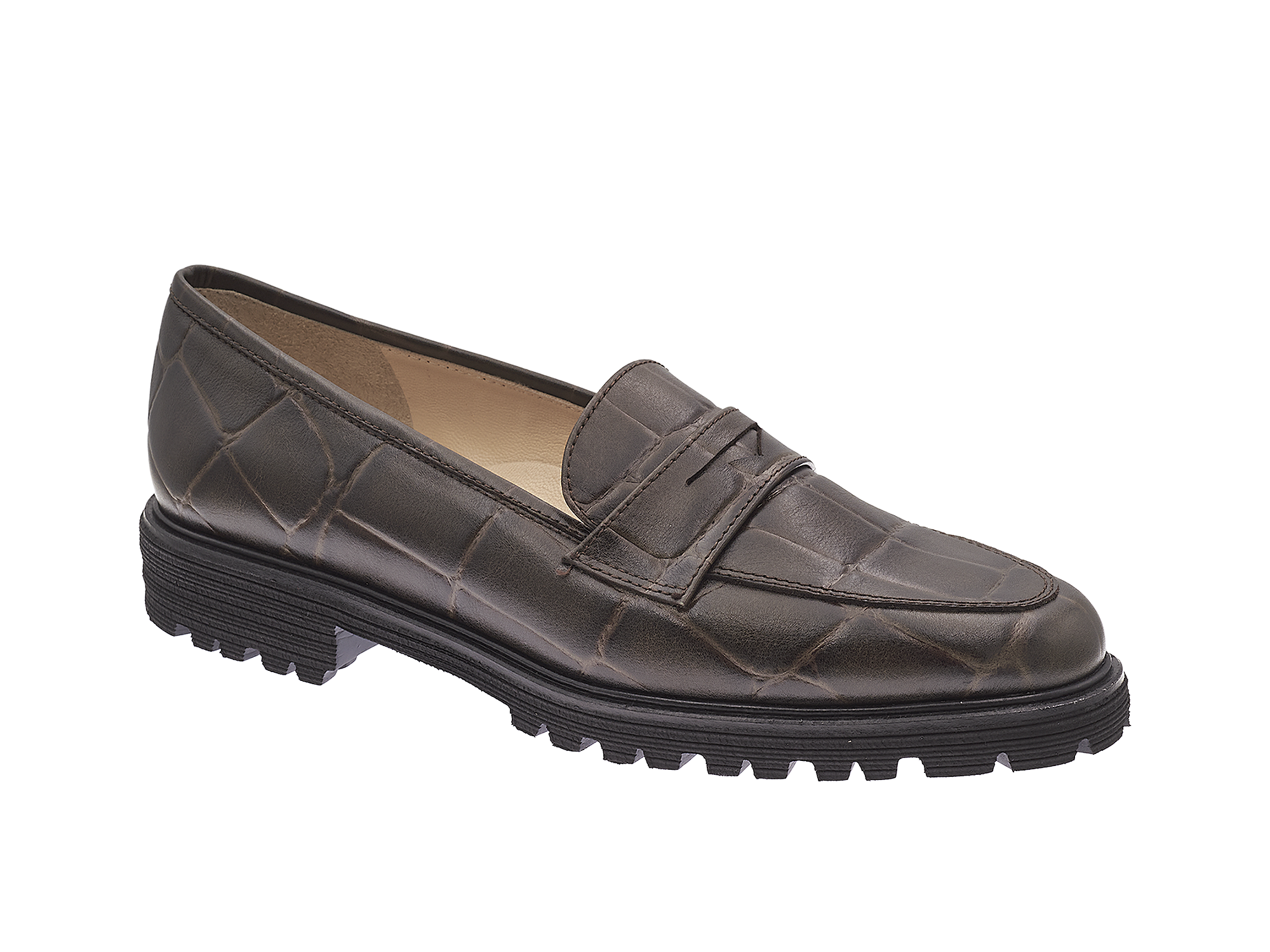 Sportlicher Loafer in geprägtem Leder