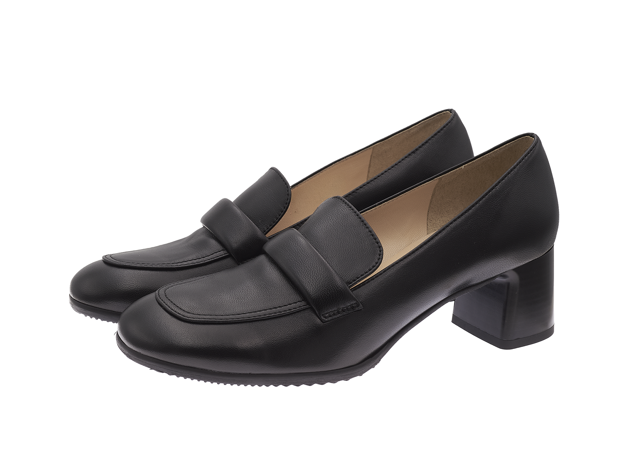 Schwarzer Loafer auf Absatz