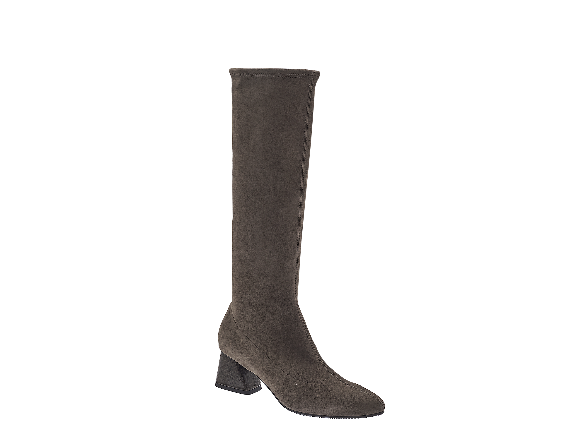 Spitzer Stiefel mit Strech-Leder