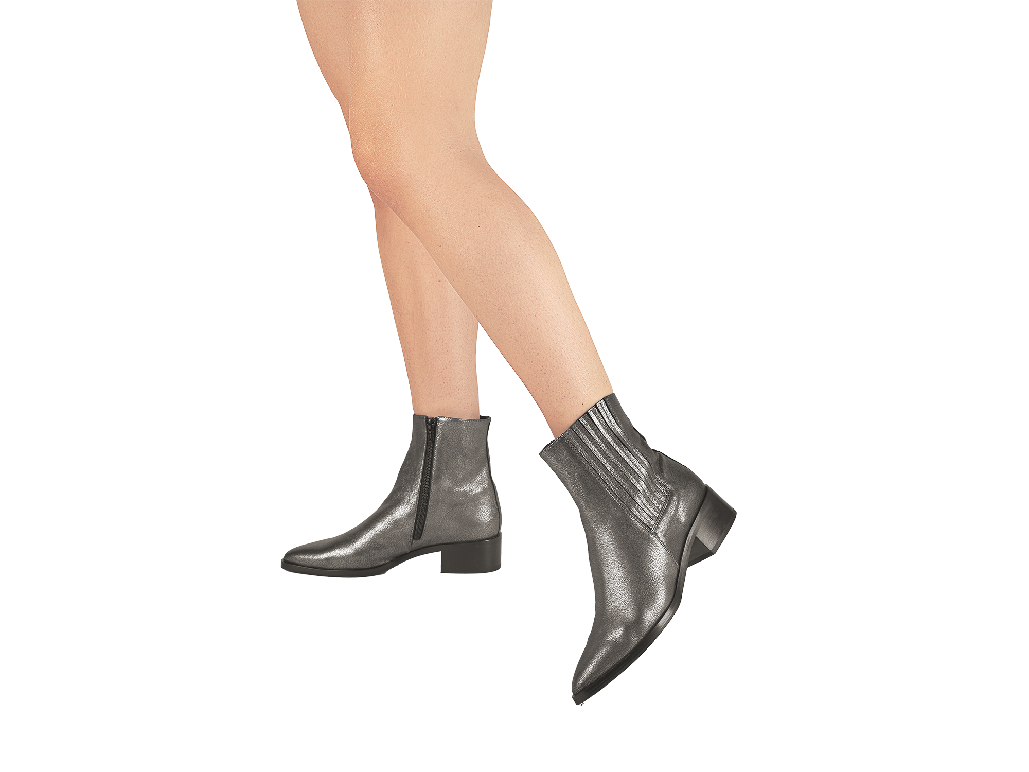 Metallicfarbene Stiefelette