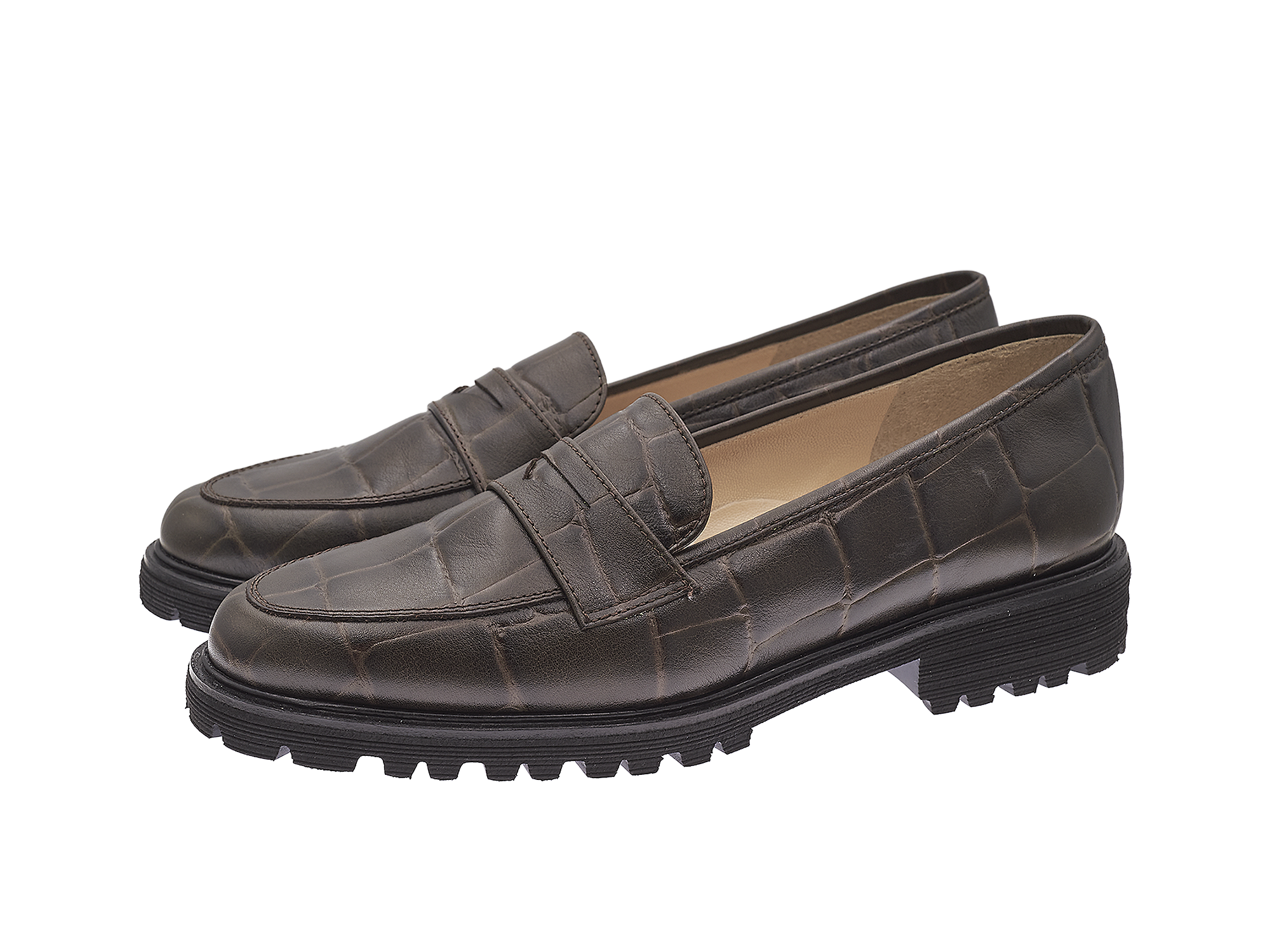 Sportlicher Loafer in geprägtem Leder